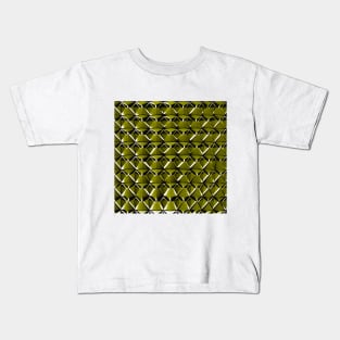 3D Geometric Polygon (Dark Yellow) Kids T-Shirt